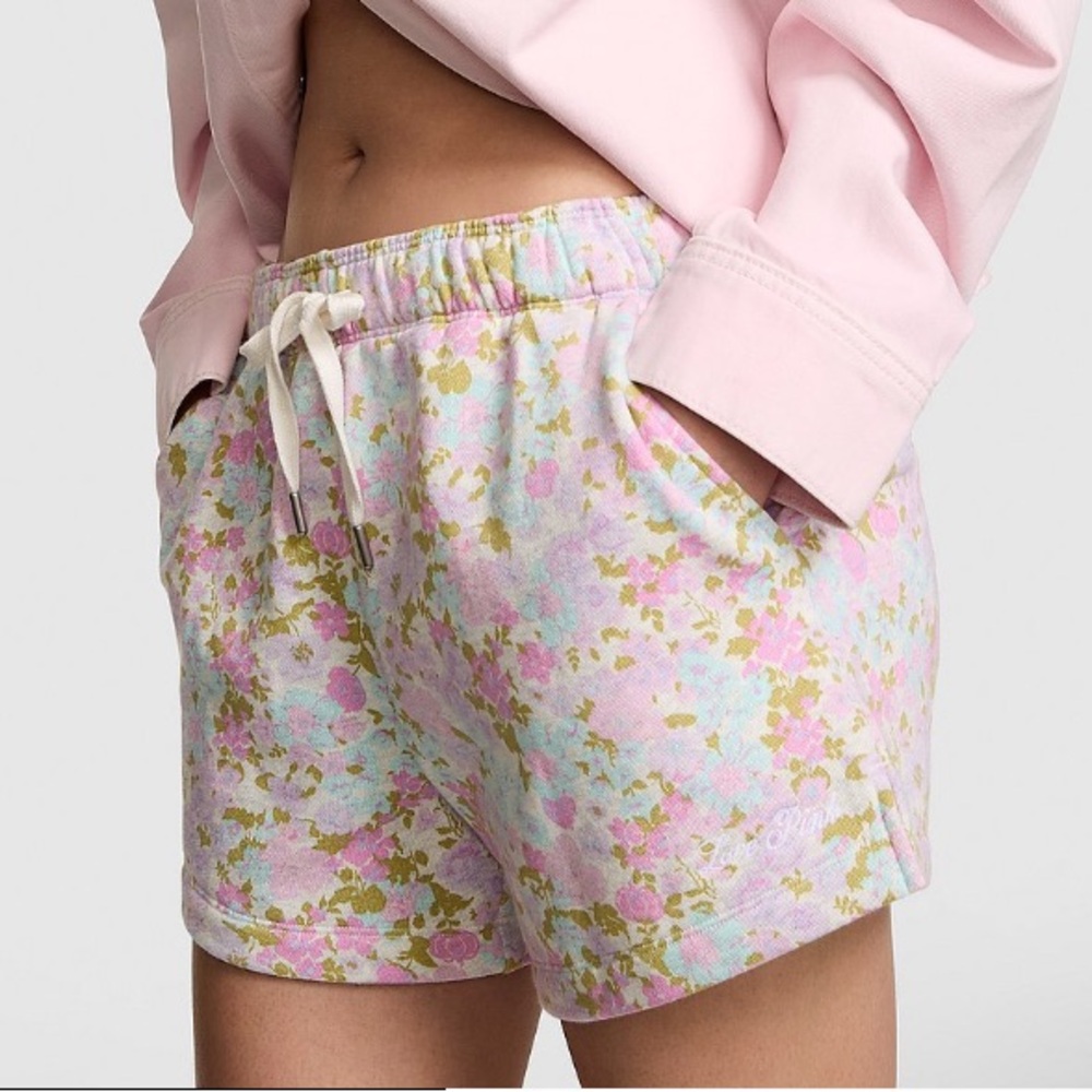 PINK Snow Heather Floral Lounge Shorts